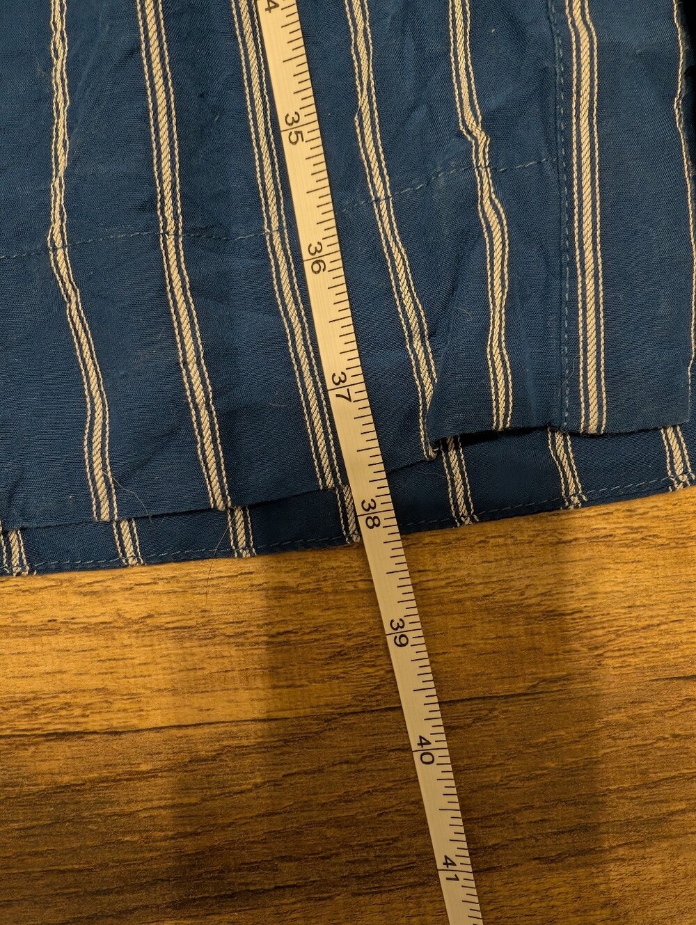 Draper James Navy and White Striped Button-Front Midi Shirt Dress - Picture 9 of 11